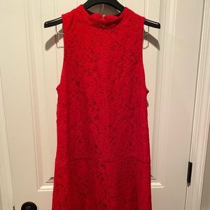 LOFT red lace dress. Size 12